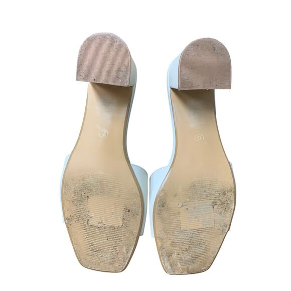 Pizz Annu Womens Size 8 White Open Toe Slide On 2.5" Block Heel Sandal Shoes - Picture 5 of 5